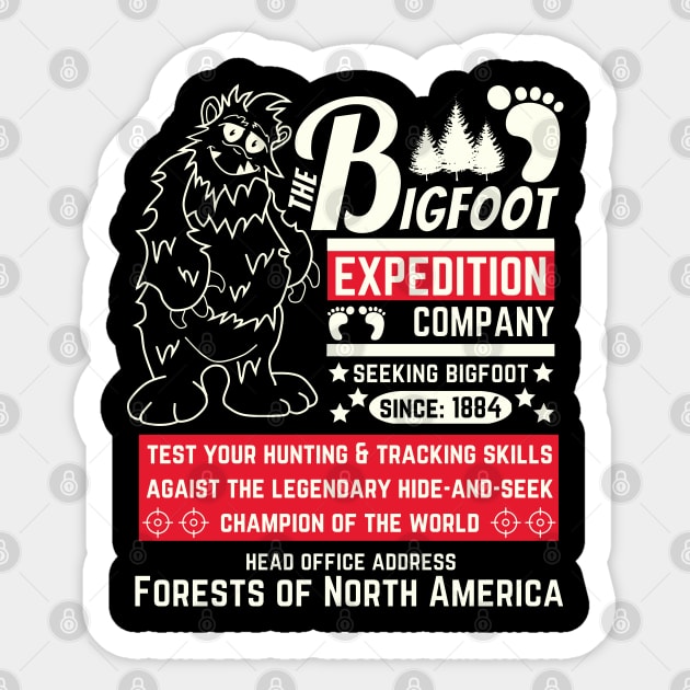 Bigfoot Expedition Company - Hunting Bigfoot Sticker by Ashley-Bee